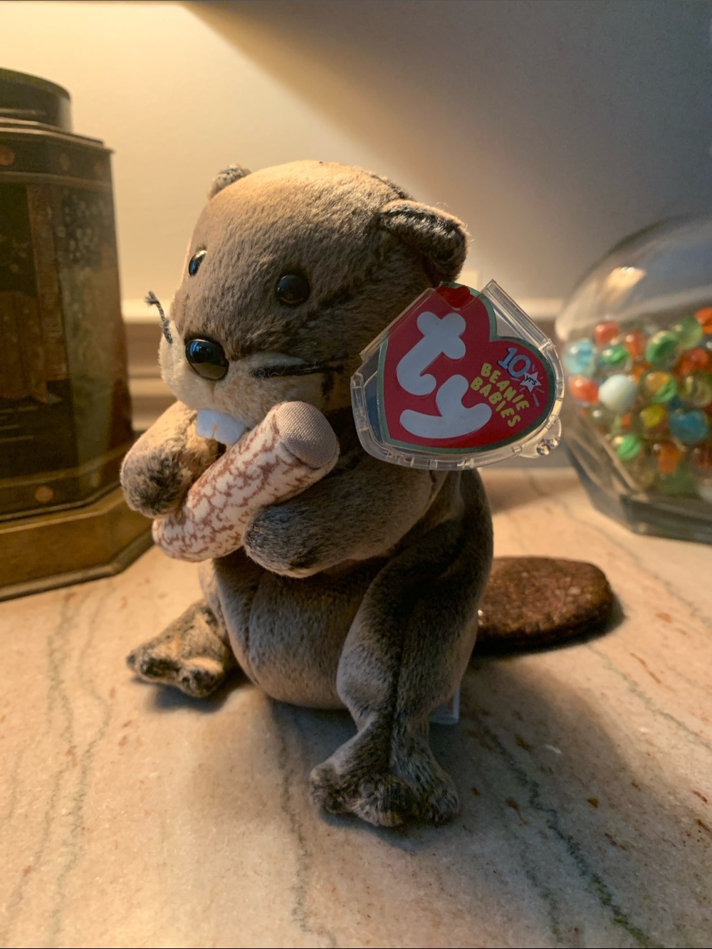 Ty NWT Y2K Plush “Lumberjack” Beaver Beanie Babies